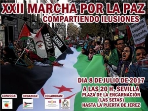 Marcha por la Paz en apoyo al Pueblo Saharaui: 8 de julio a las 20,00 h. en Sevilla