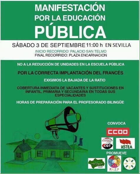 Manifestación por la Educación Pública 03092016 Sevilla