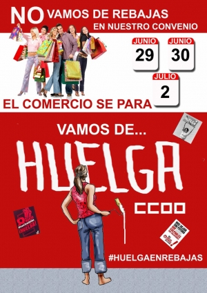 IU Sevilla hace un llamamiento para no acudir a comprar los  primeros días de rebajas y así apoyar la Huelga de los trabajadores del sector del comercio
