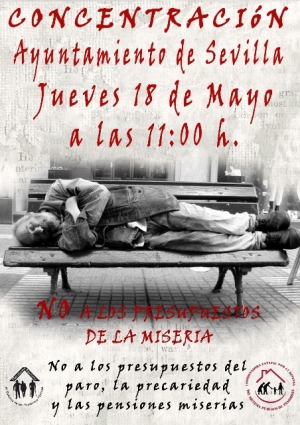 Concentración en defensa de las pensiones públicas: 18 de mayo, a las 11 h. en Plaza Nueva (Sevilla)