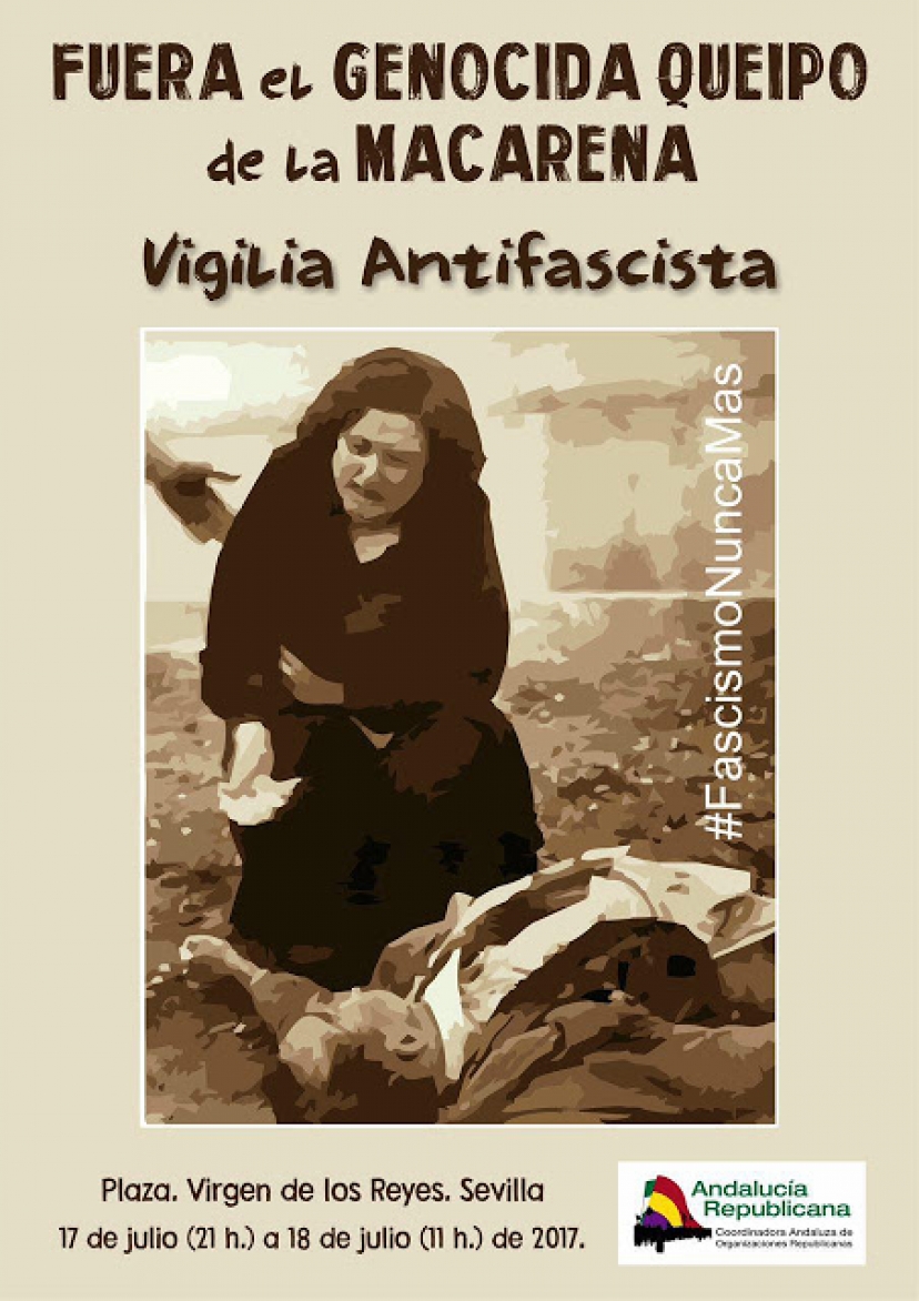 Vigilia antifascista en Sevilla